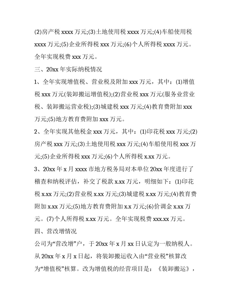 公司税费的自查报告_第2页