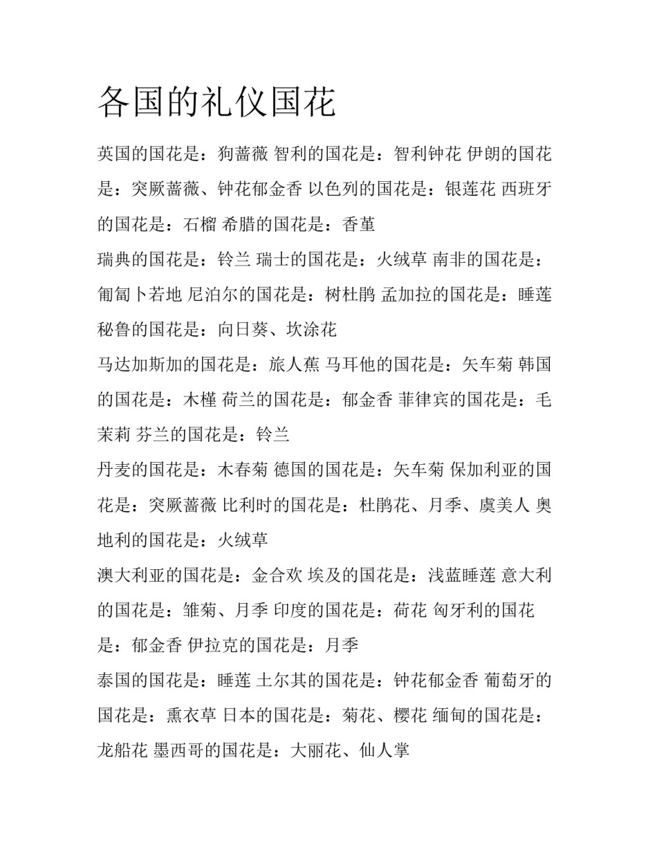 各国的礼仪国花_第1页
