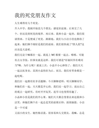 我的死党朋友作文