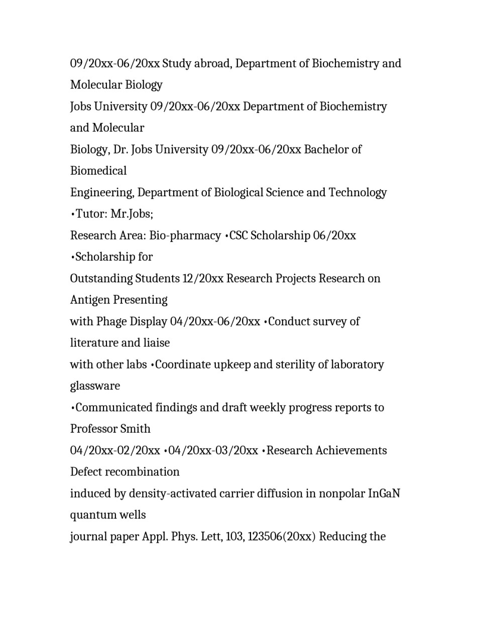 英文个人求职简历模板_第2页