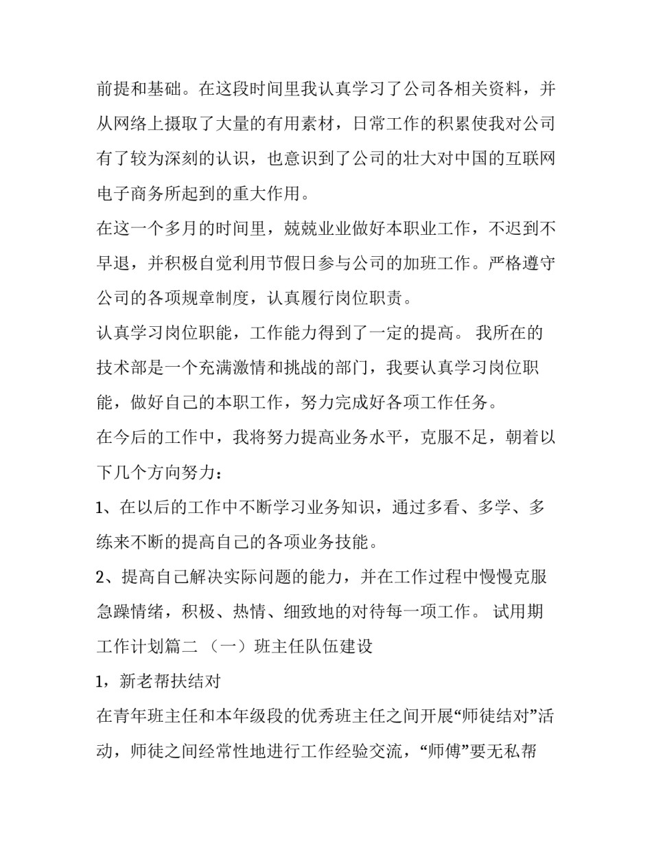 2023年试用期工作计划(优秀10篇)_第3页