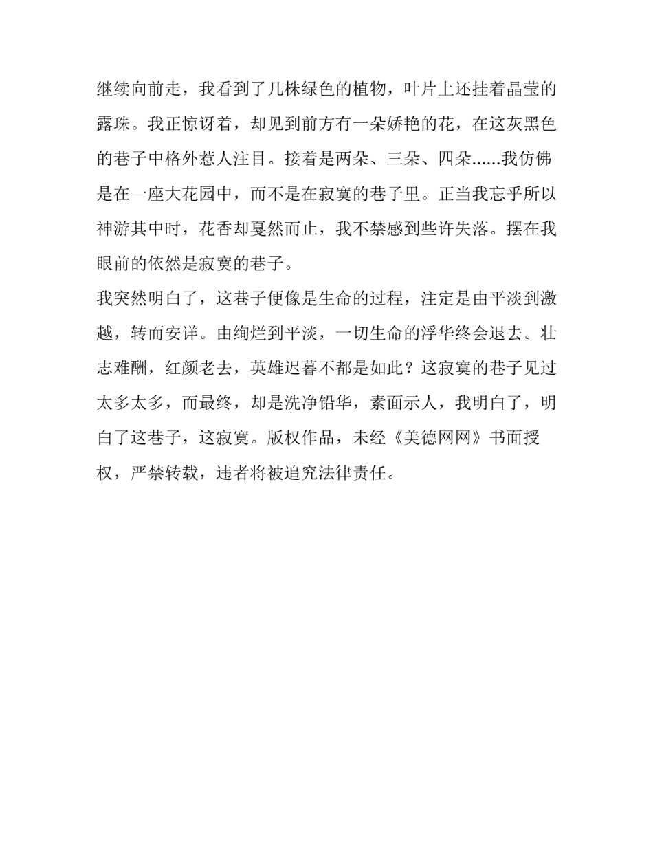寂寞的巷子_散文700字_第2页