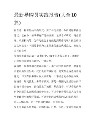 最新导购员实践报告(大全10篇)