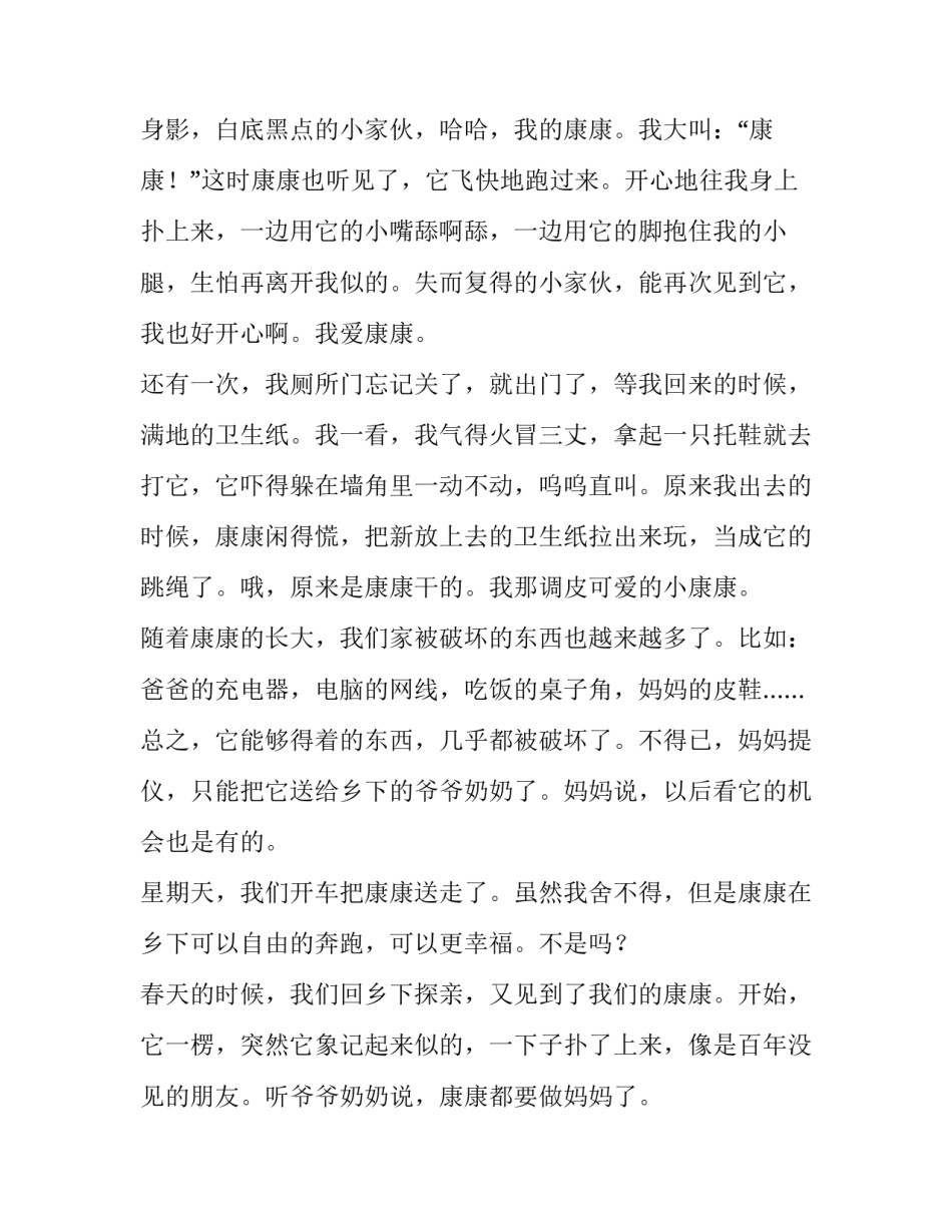 我爱康康作文900字_第3页