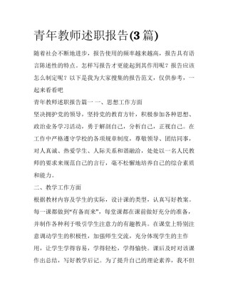 青年教师述职报告(3篇)