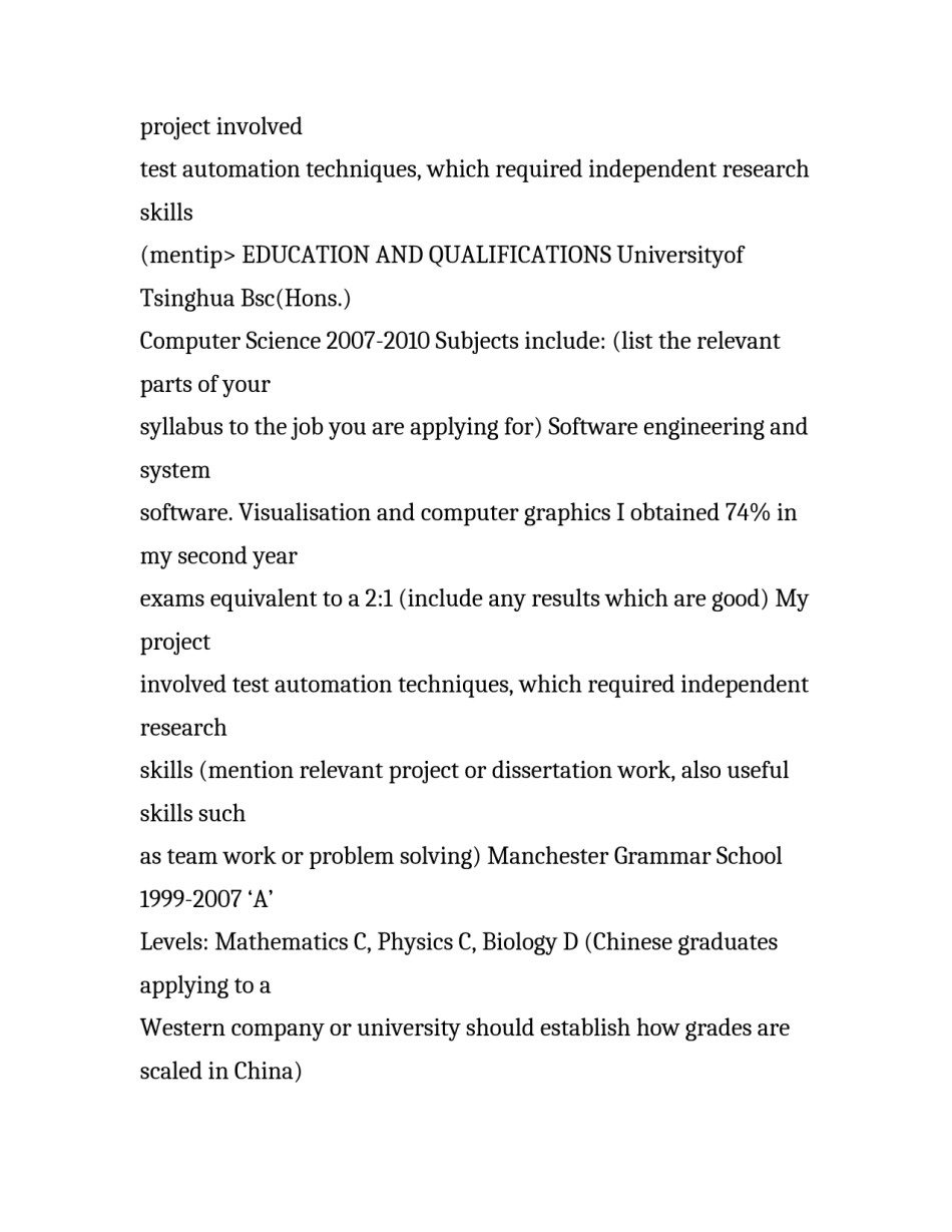 个人英文简历模板_第2页