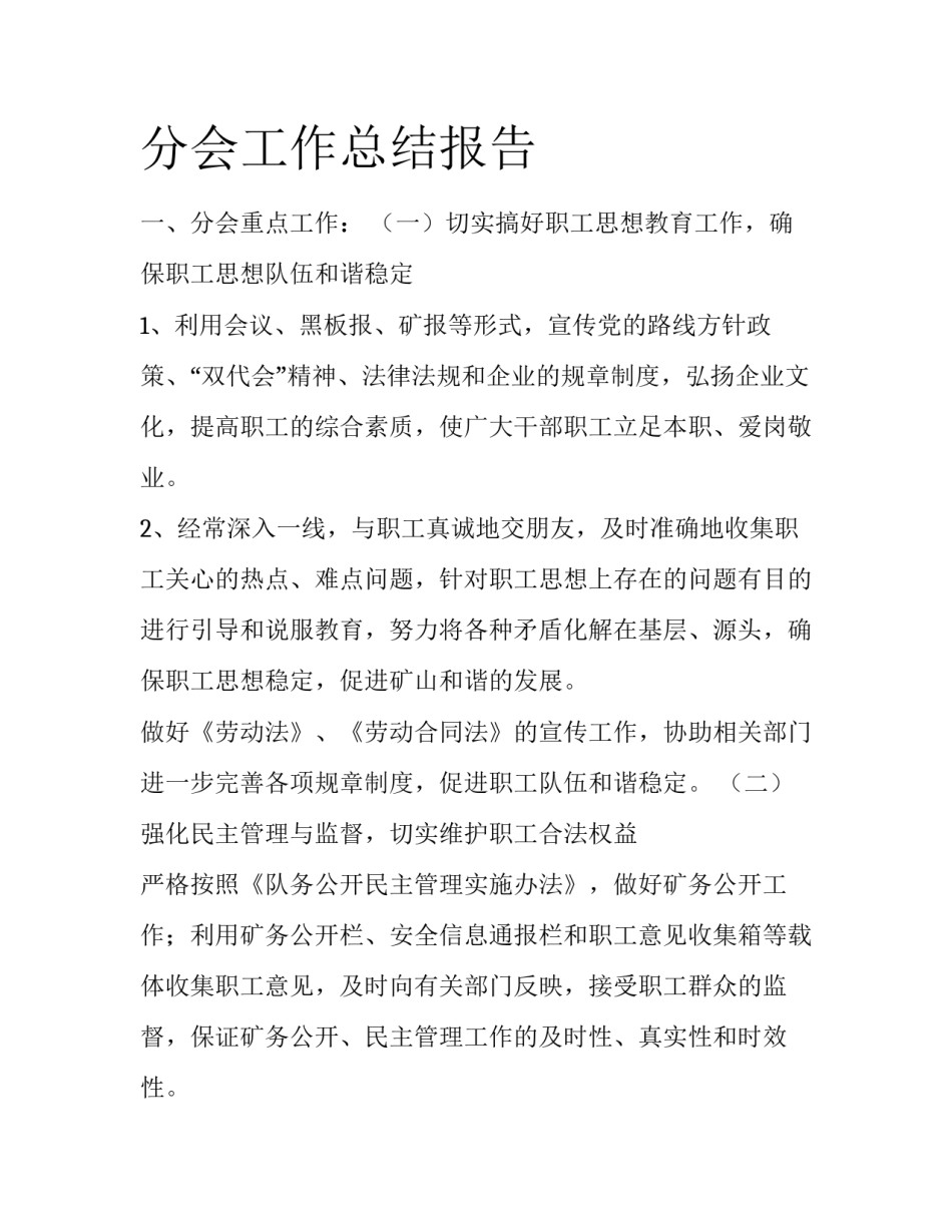 分会工作总结报告_第1页