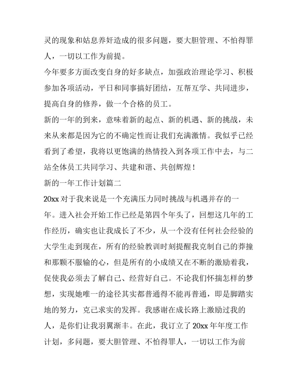 最新新的一年工作计划(8篇)_第2页