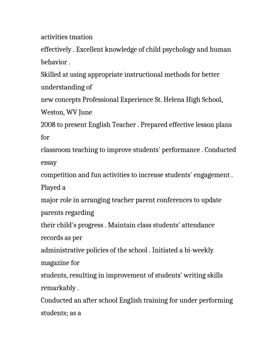 优秀英文简历范文2篇_第2页