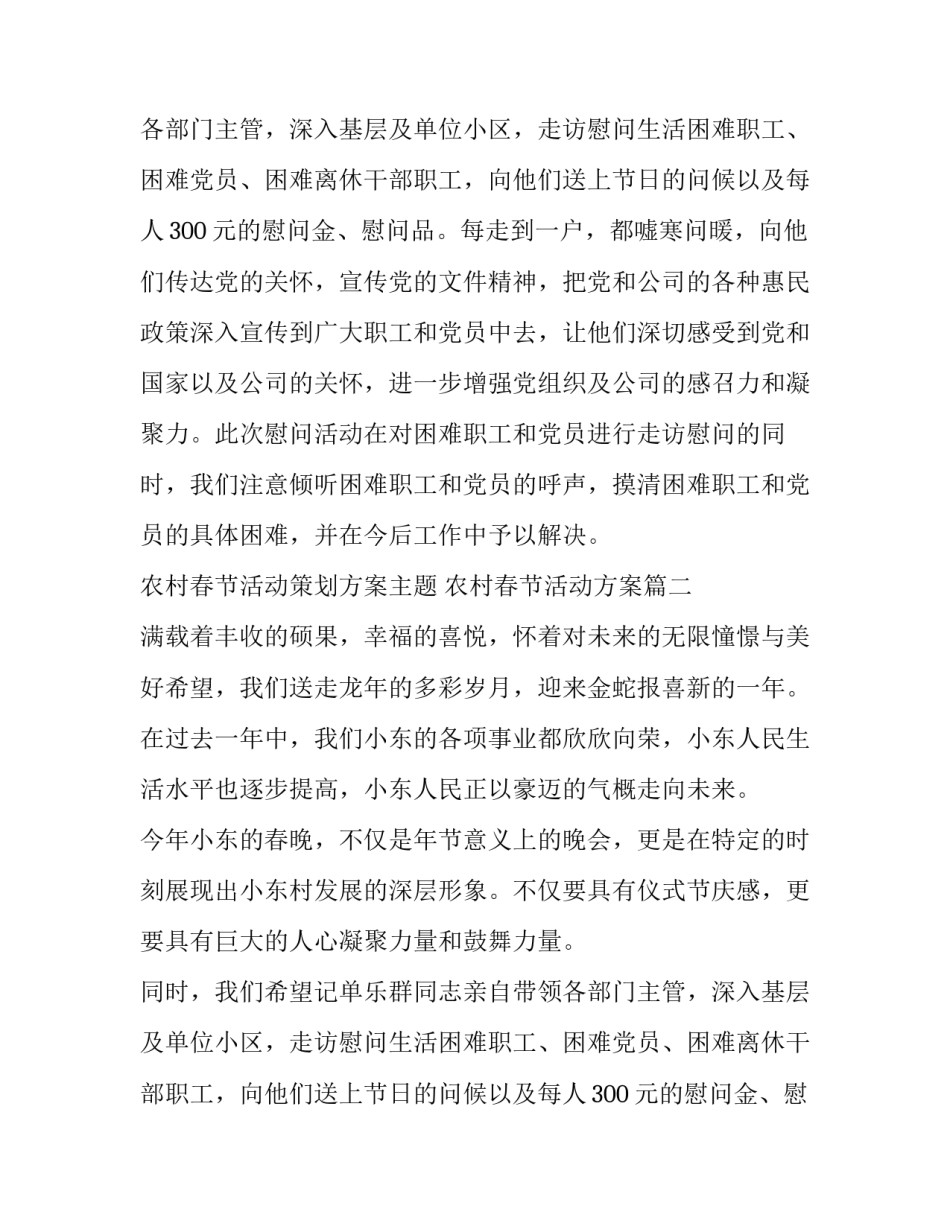 2023年农村春节活动策划方案主题 农村春节活动方案(5篇)_第2页