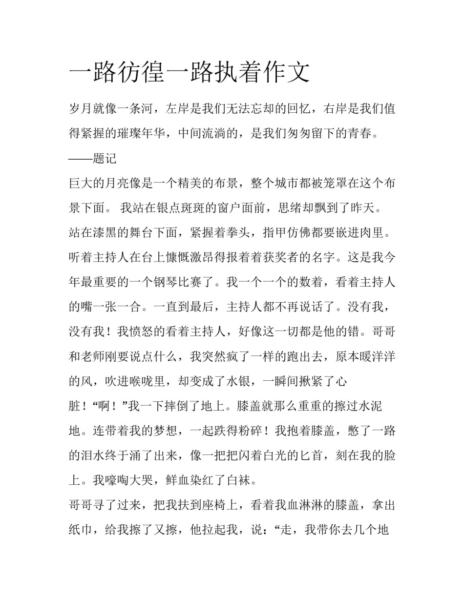 一路彷徨一路执着作文_第1页