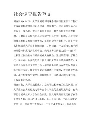 社会调查报告范文