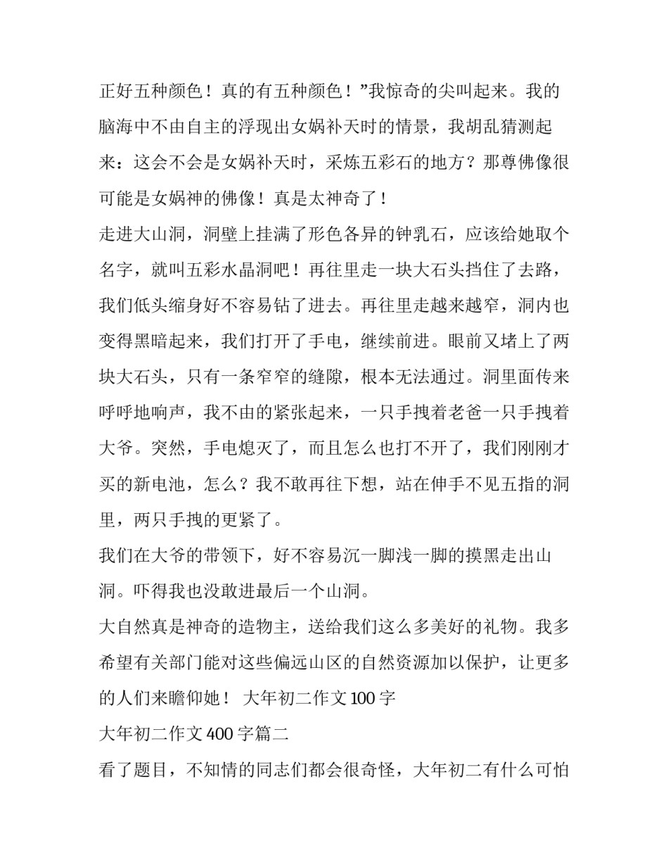 最新大年初二作文100字 大年初二作文400字(6篇)_第2页