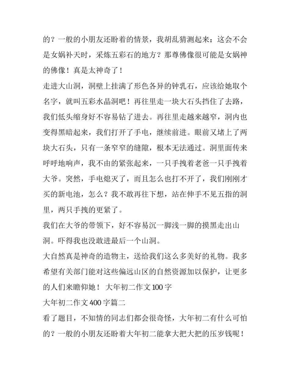 最新大年初二作文100字 大年初二作文400字(6篇)_第3页
