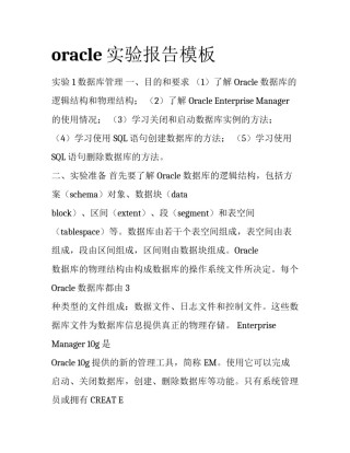 oracle实验报告模板