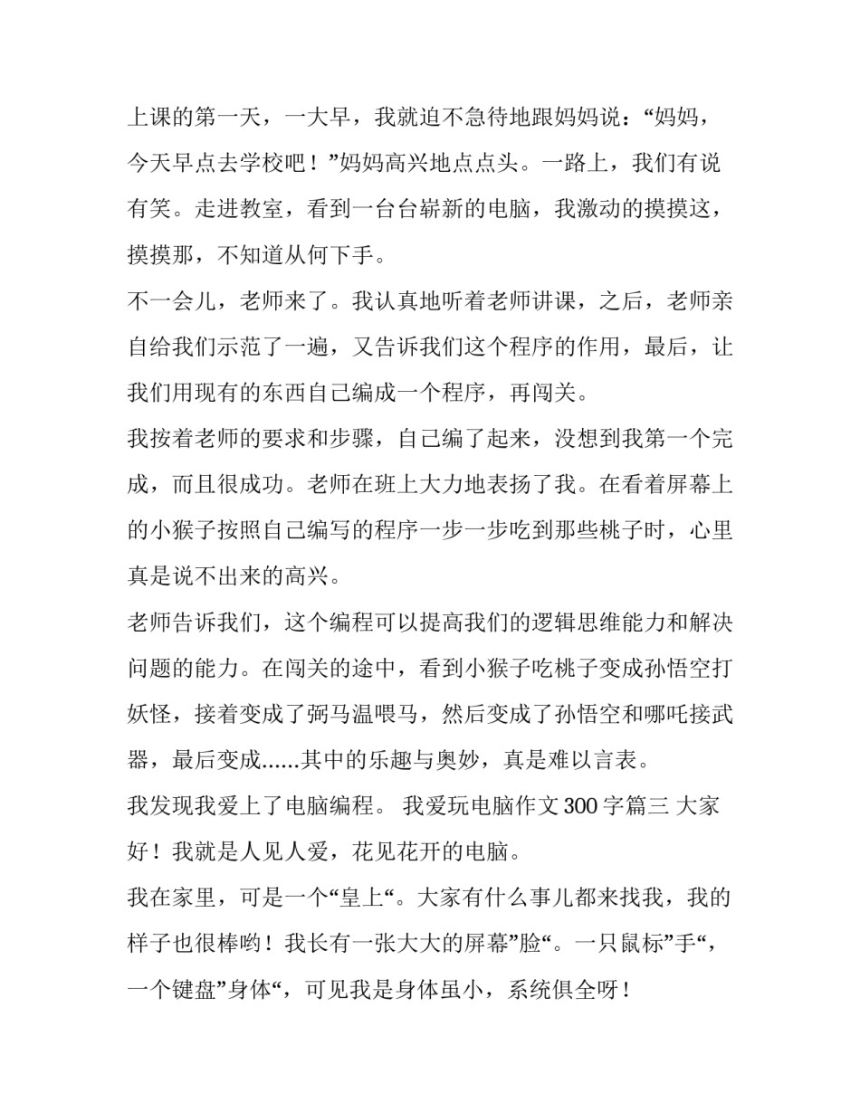2023年我爱玩电脑作文300字(三篇)_第3页