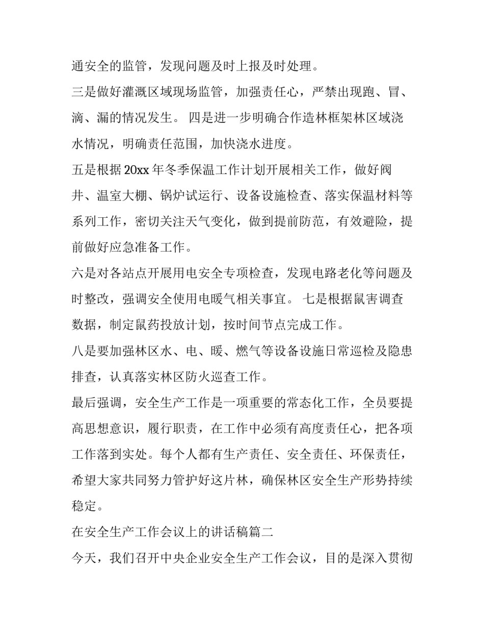 最新在安全生产工作会议上的讲话稿 安全生产工作会议讲话稿(模板13篇)_第2页