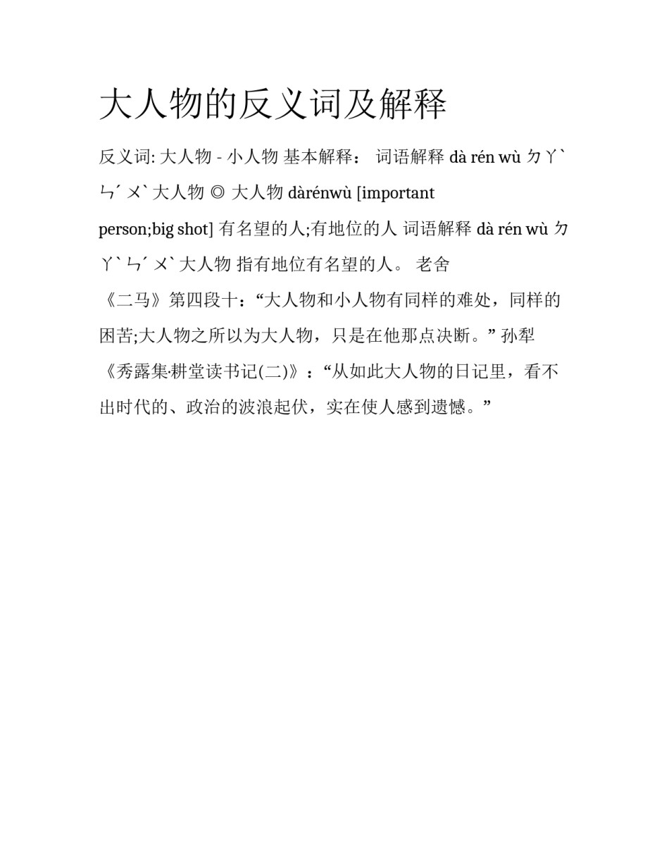 大人物的反义词及解释_第1页