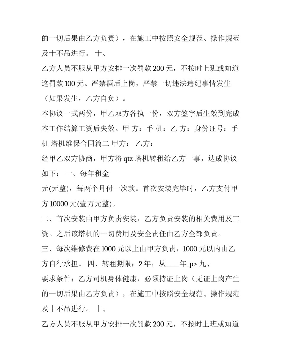 塔机维保合同(三篇)_第2页