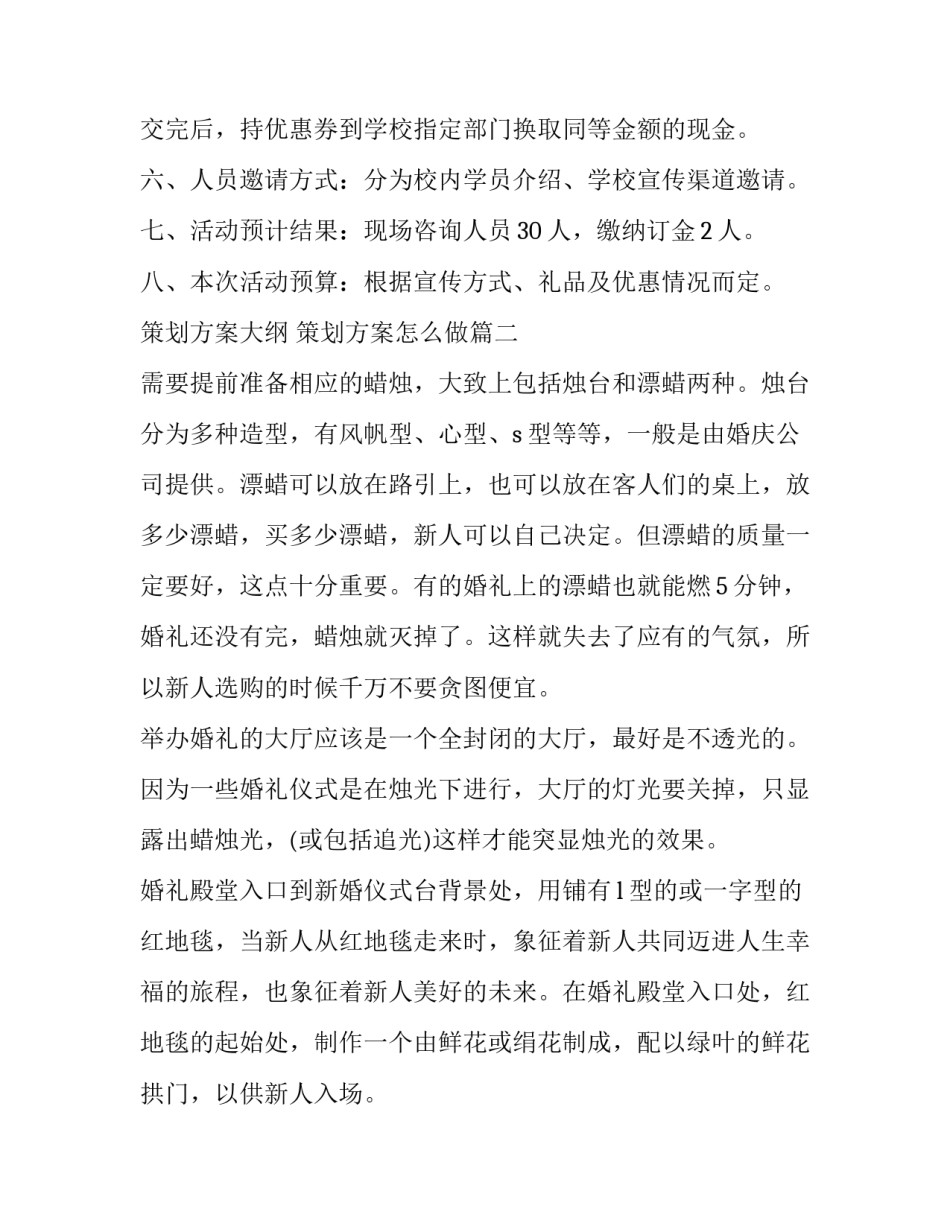 2023年策划方案大纲 策划方案怎么做(四篇)_第3页