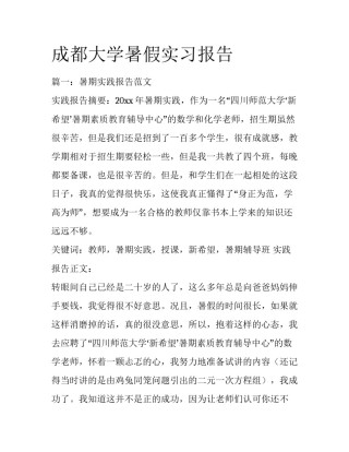 成都大学暑假实习报告