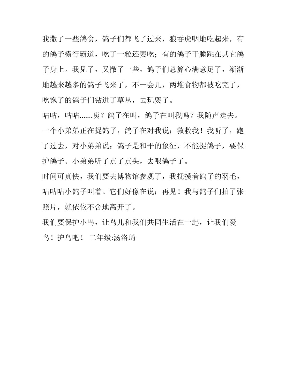 暑假第一站——人民广场喂鸽子作文750字_第2页