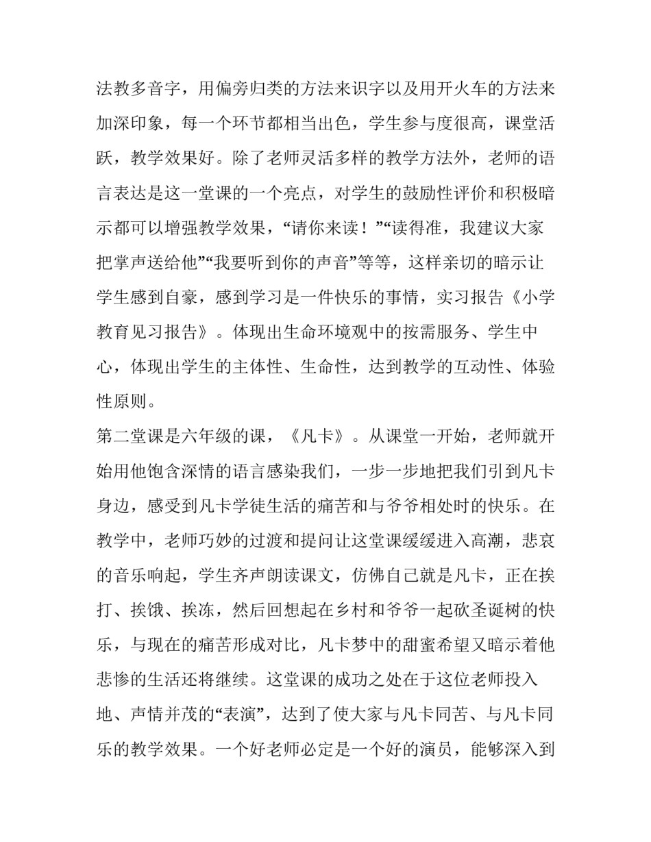 关于小学教育见习报告_第3页