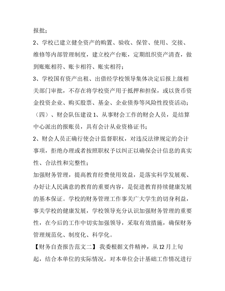 财务的年度自查报告范文_第3页
