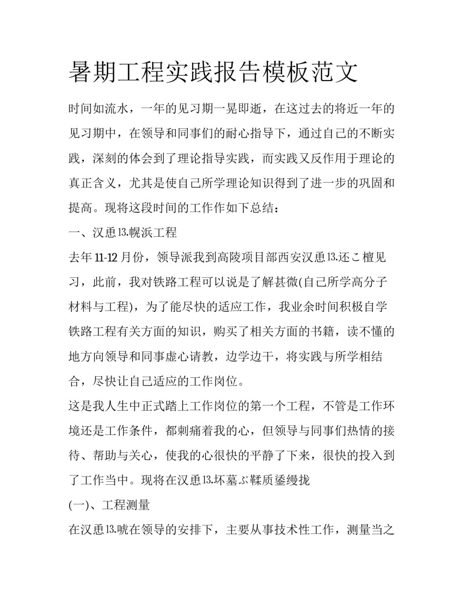暑期工程实践报告模板范文_第1页