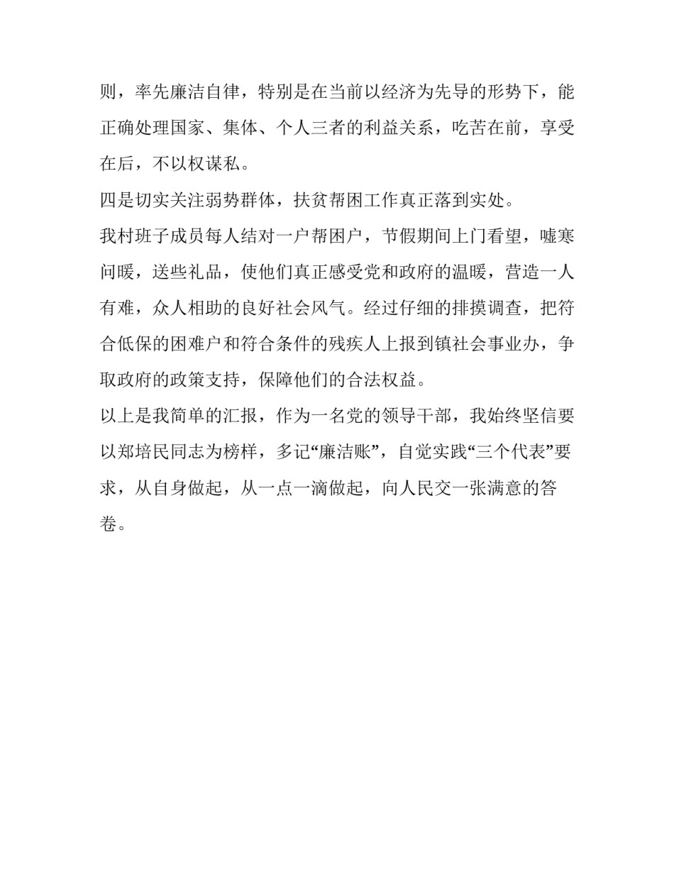 农村村主任的个人述职述廉报告_第3页