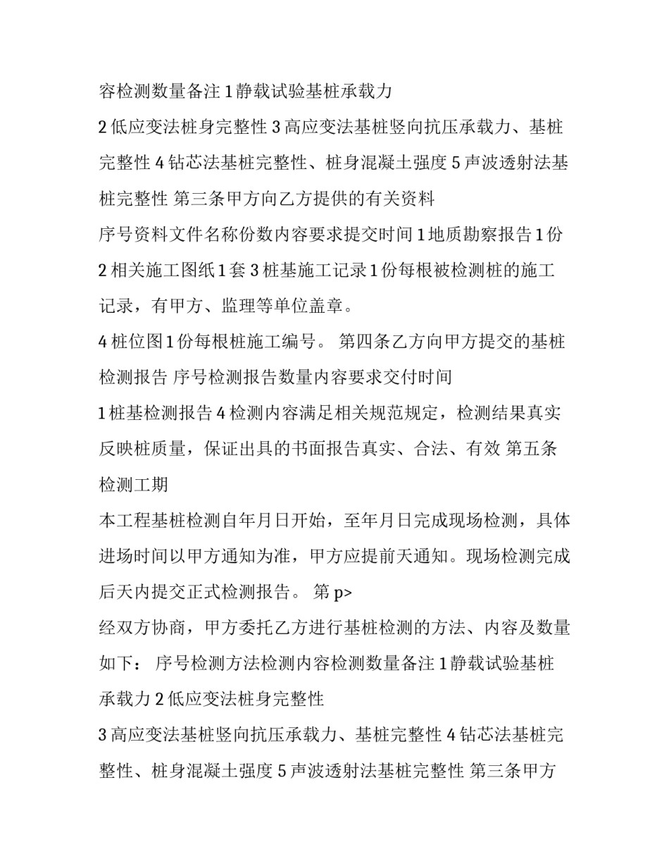 2023年建筑基桩检测技术规范 桩基检测合同属于哪类合同(三篇)_第2页