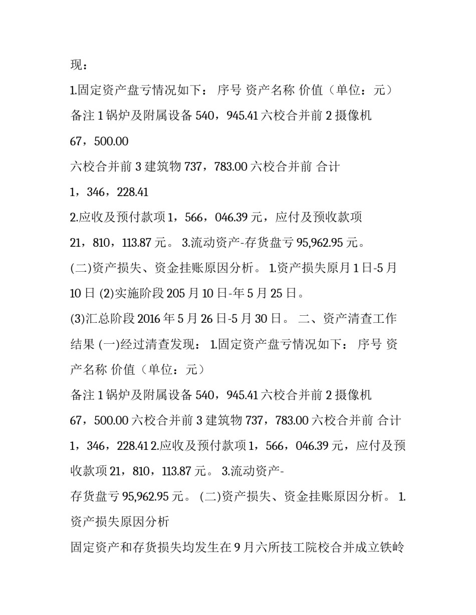 学校资产清查报告(优秀9篇)_第2页