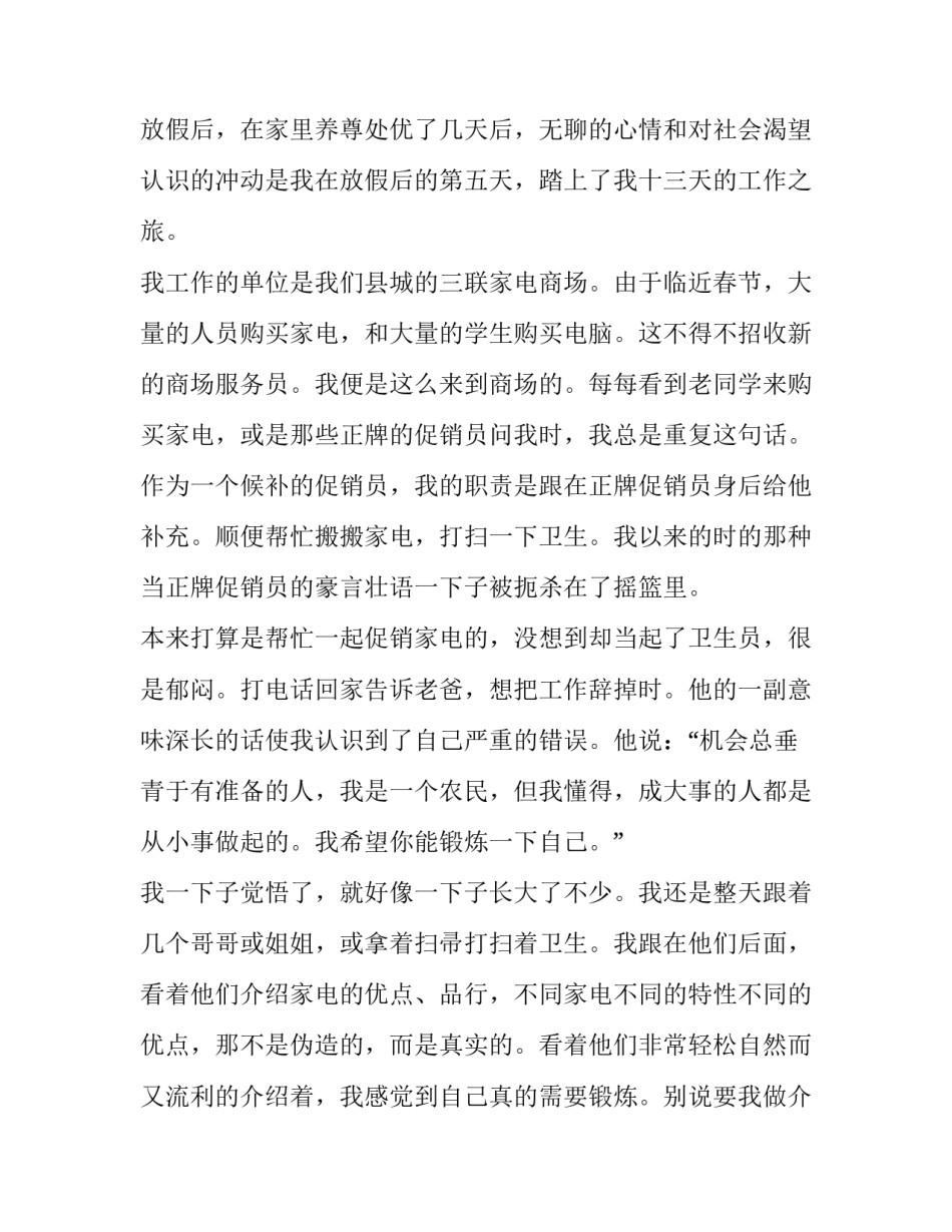 促销员实践报告(7篇)_第3页