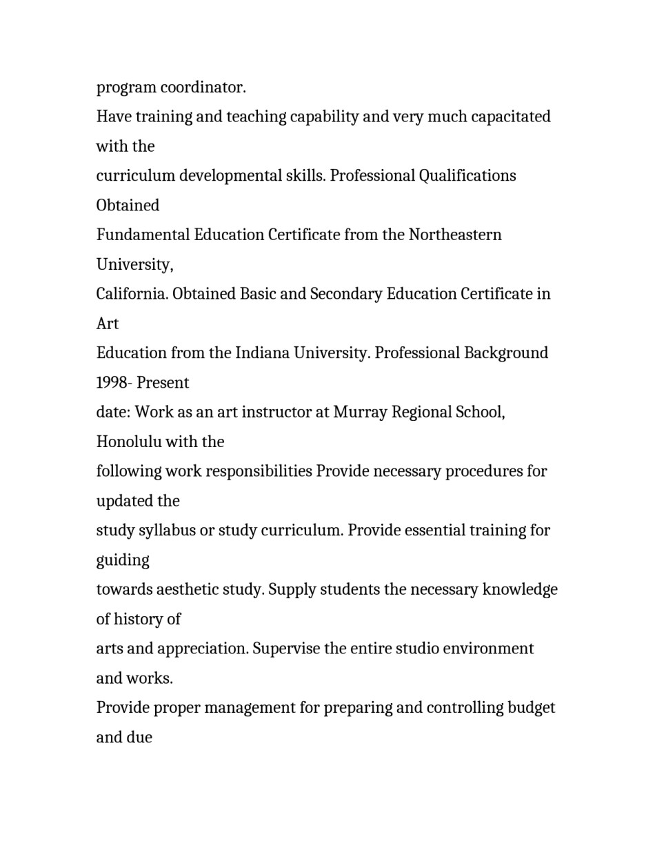 应聘教师英文简历模板_第2页