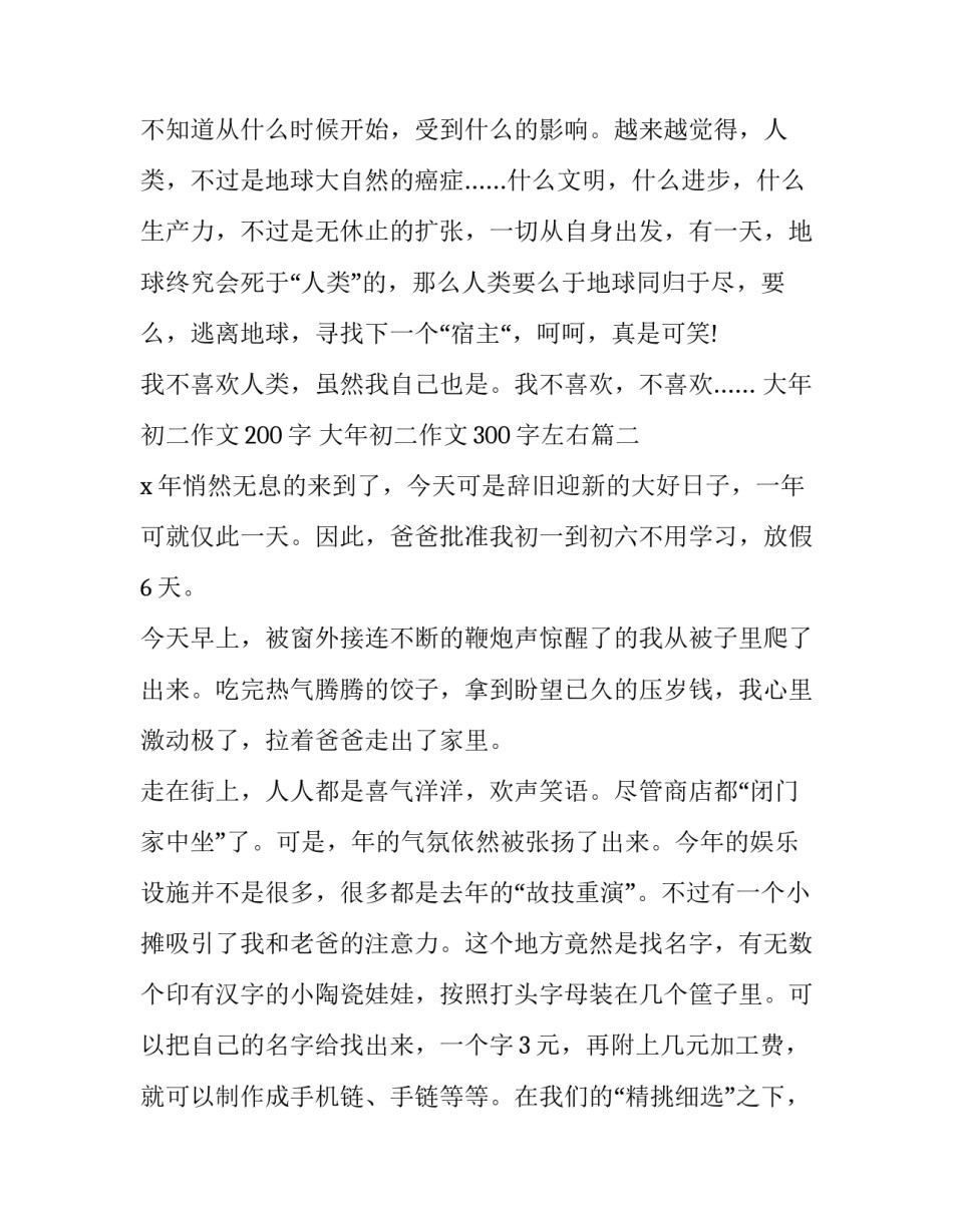大年初二作文200字 大年初二作文300字左右(五篇)_第3页