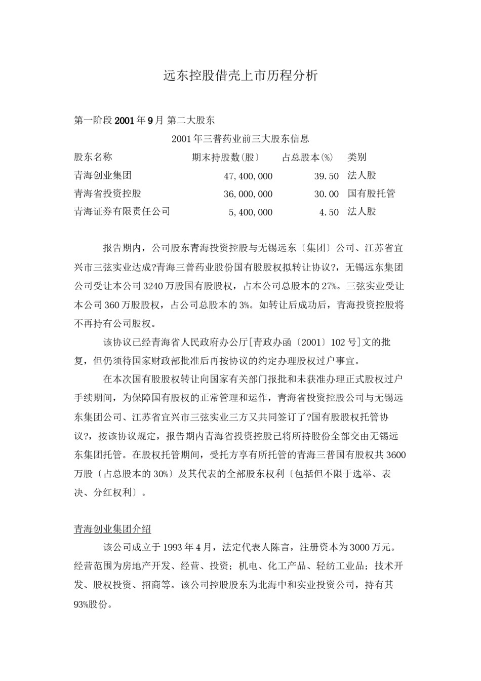 2022年医学专题—【三普药业】远东线缆借壳上市历程.docx_第1页