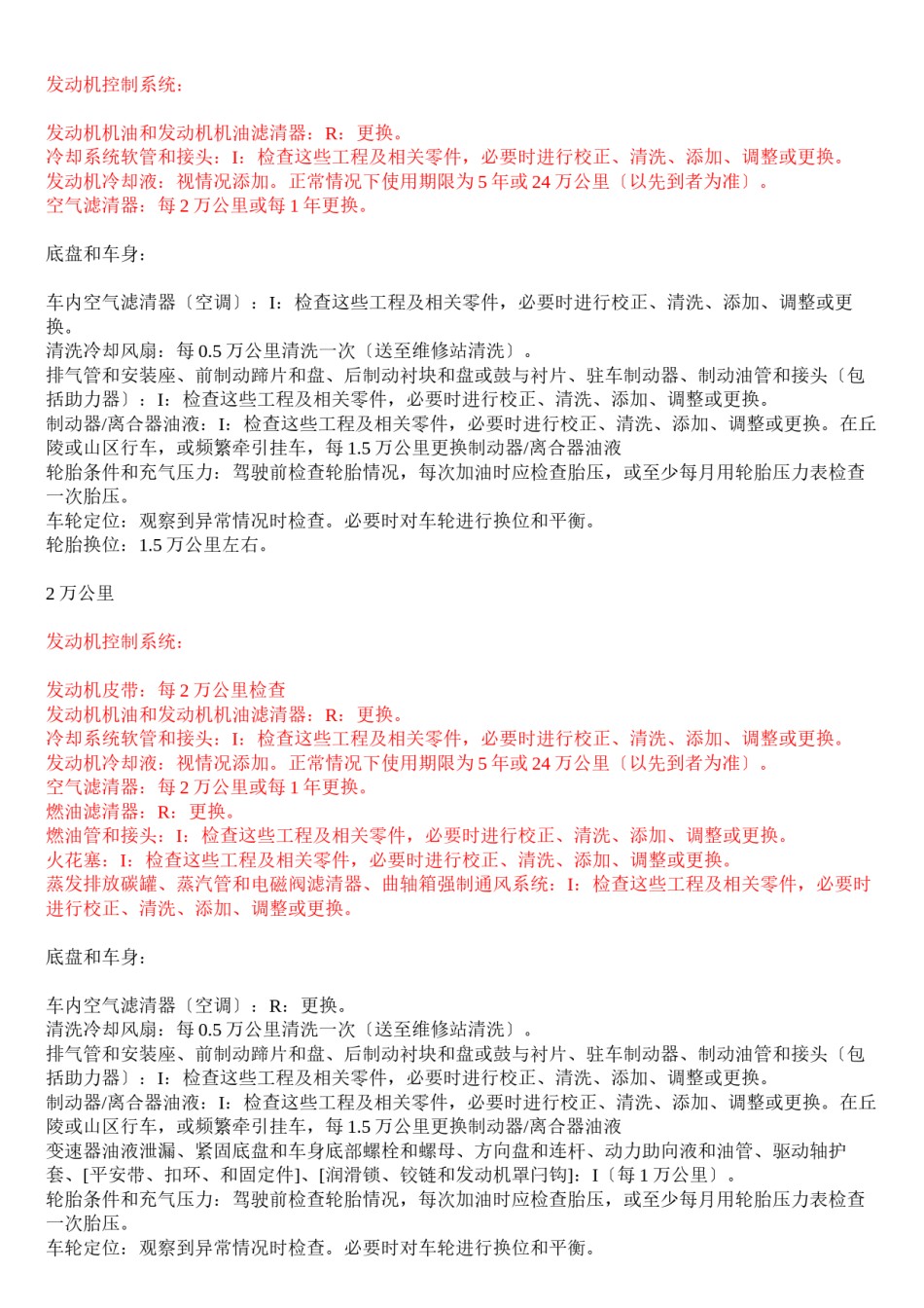 2022年医学专题—【吐血整理】：新赛欧1.4手动优逸版【按里程】保养规程!.docx_第2页
