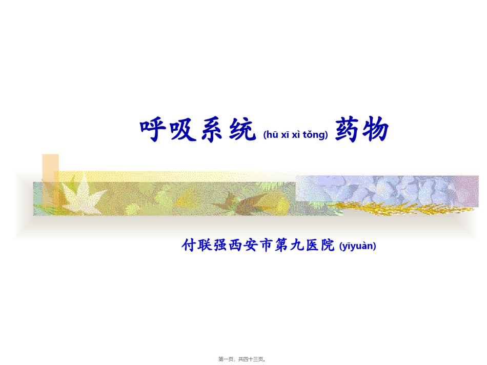 2022年医学专题—-呼吸系统用药.ppt_第1页