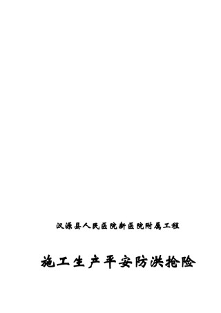 2022年医学专题—-汉源县人民医院新医院工程-附属-安全生产防洪预案.docx