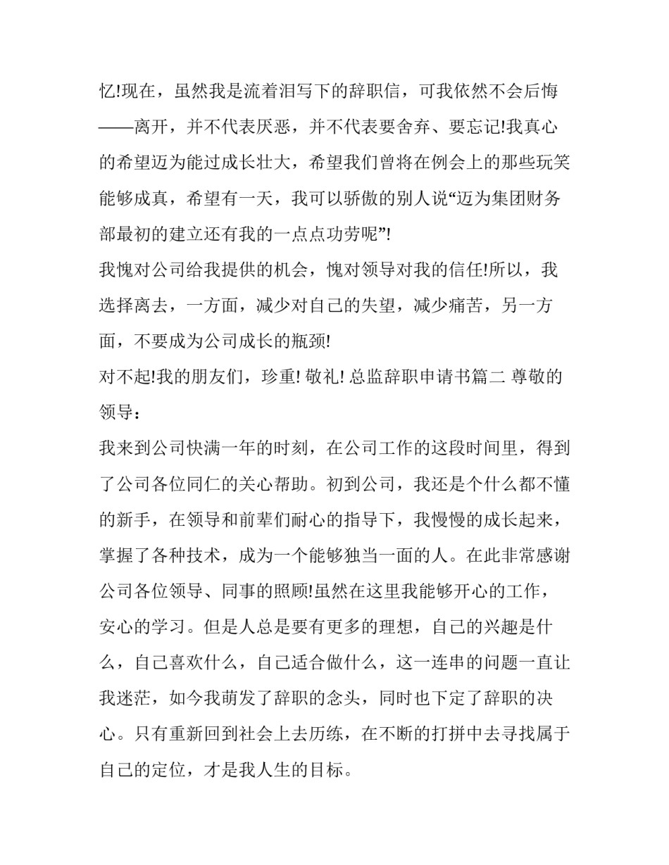 总监辞职申请书(五篇)_第3页