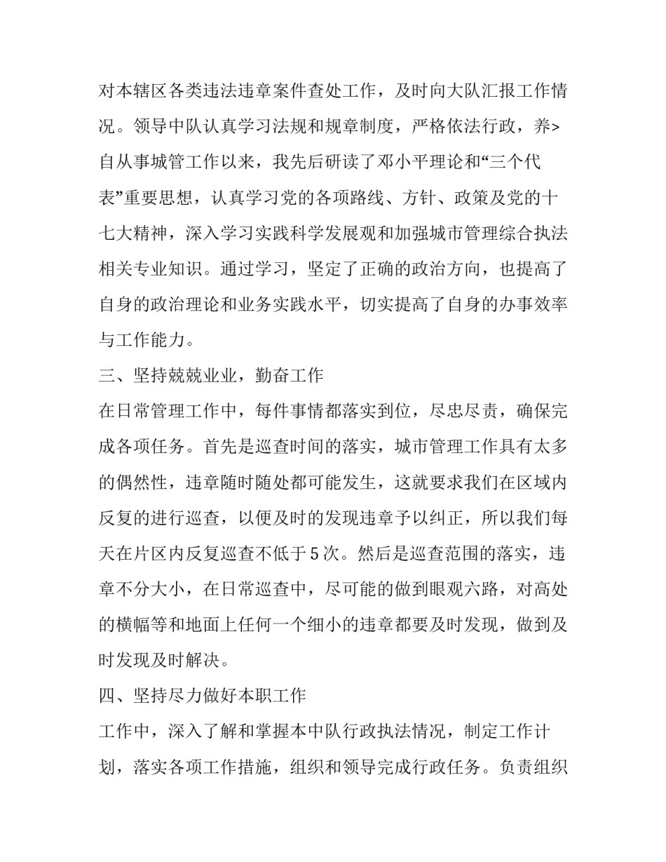 2023年城管队长述职报告(五篇)_第3页