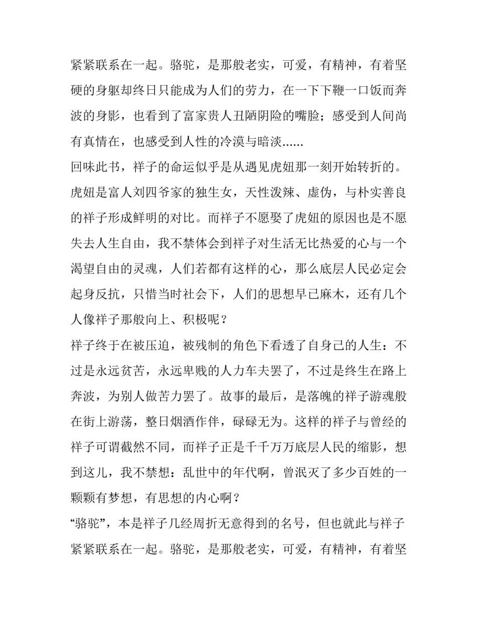 2023年《骆驼祥子》读书笔记第七章(3篇)_第3页