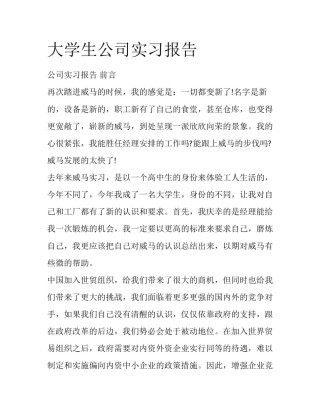 大学生公司实习报告