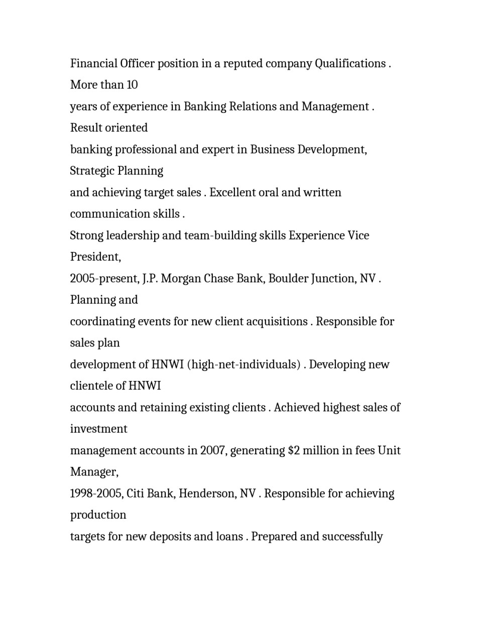 金融行业的中英文简历模板_第3页