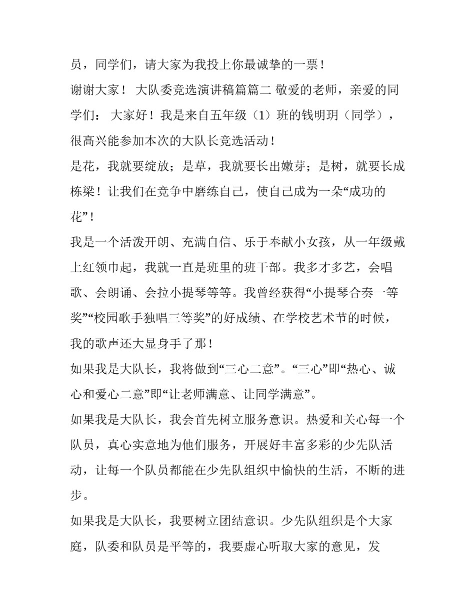 大队委竞选演讲稿篇(实用13篇)_第2页
