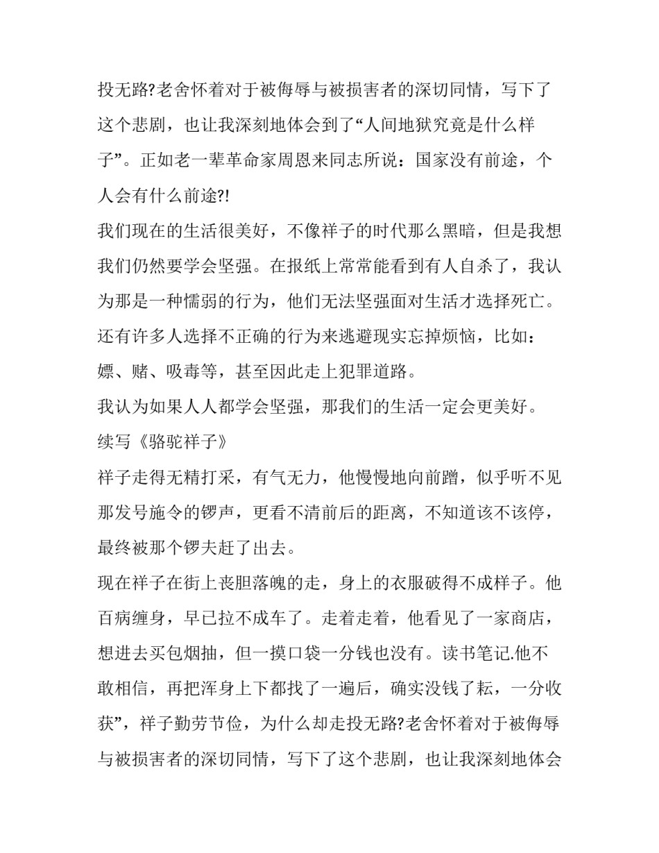 《骆驼祥子》读书报告_第2页