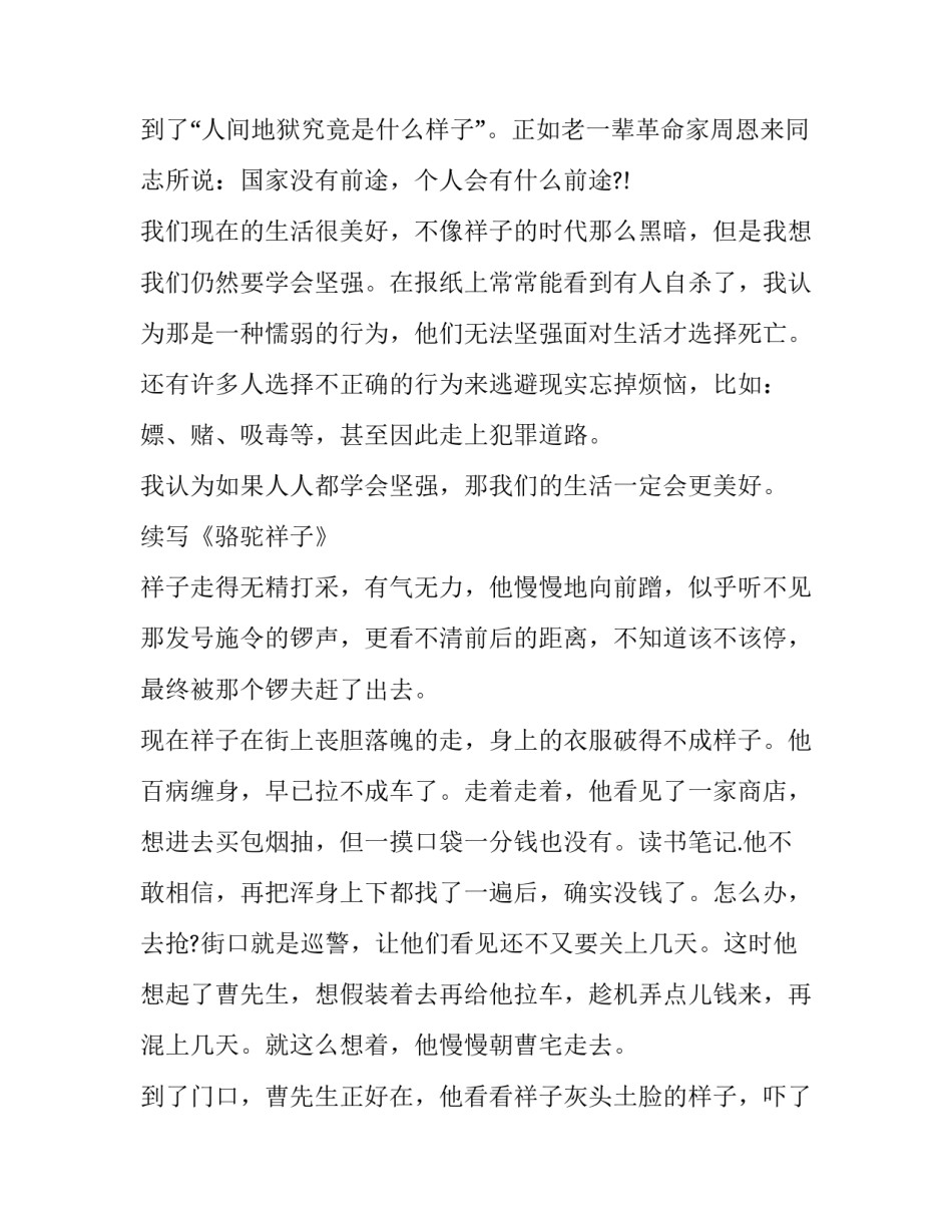 《骆驼祥子》读书报告_第3页