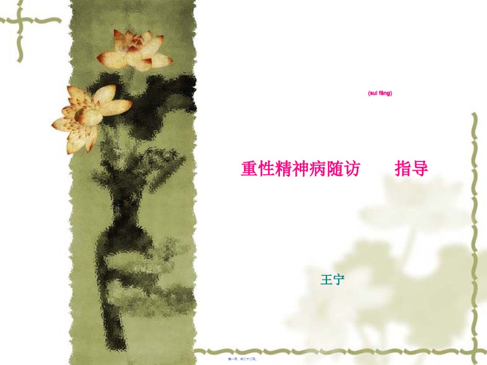 2022年医学专题—6.9重性精神病随访指导资料.ppt_第1页