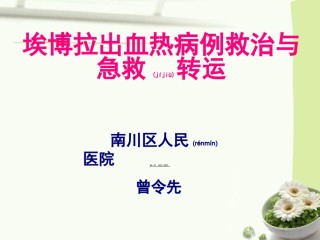 2022年医学专题—埃博拉出血热病例救治与急救转运.ppt
