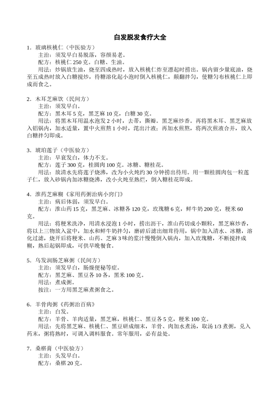 2022年医学专题—白发脱发食疗大全.docx_第1页